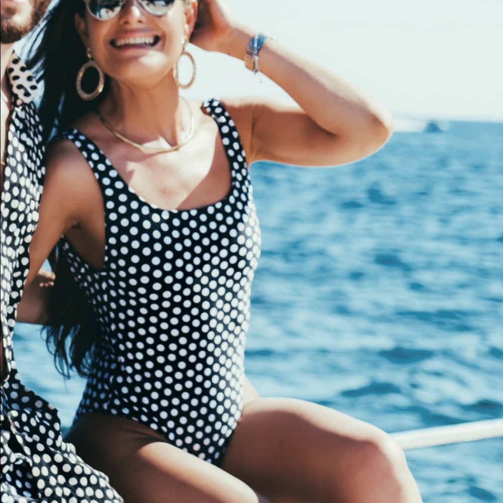 Kenny Flowers - THE MONTE CARLO - BLACK POLKA DOT ONE PIECE